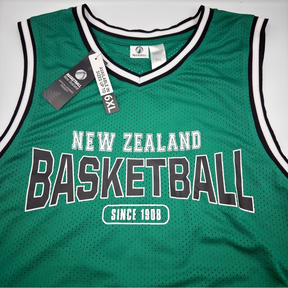 New Zealand Basketball Jersey Mens Size 3XL Since 1908 Green Authentic NWT NEW
